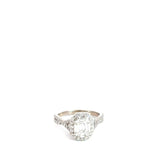 14k White Gold 1ct F VS2 Invisible Set Baguette and Round Diamond Ring